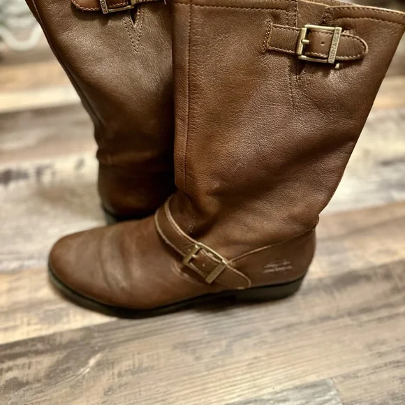 Harley-Davidson Brown Combat Moto Boots with Buckle Straps - Picture 2 of 12